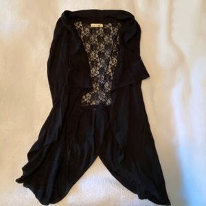 Lace back long vest.